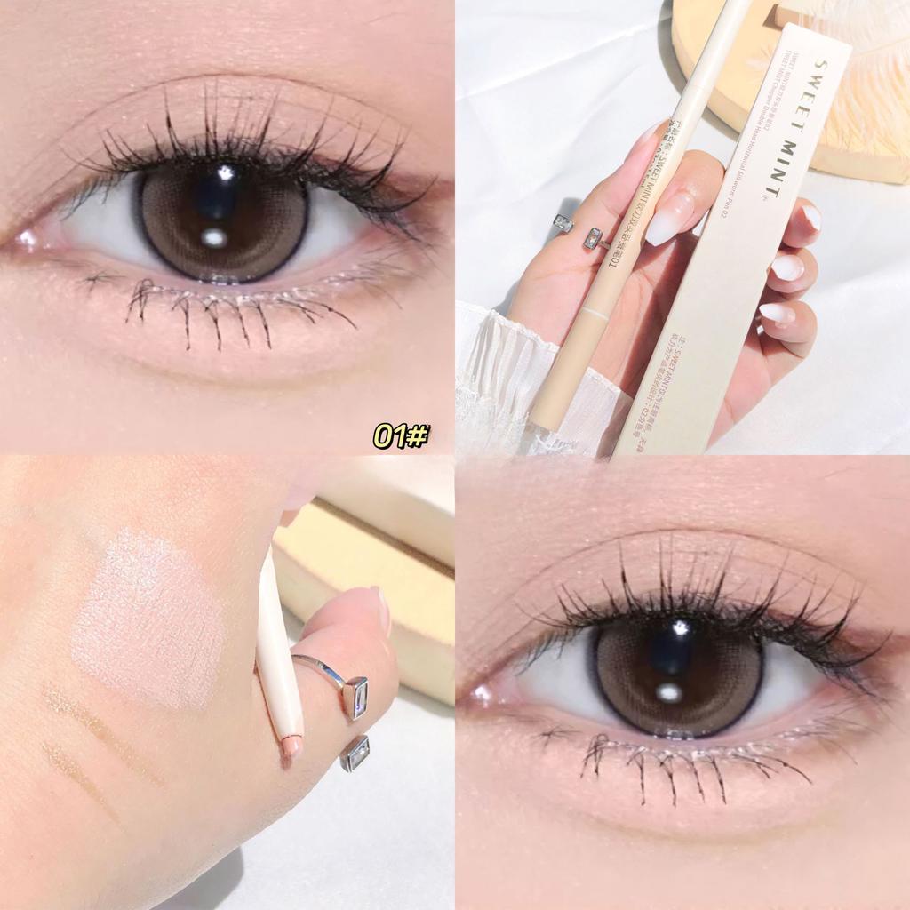 Eyeliner mit doppelseitigem Seidenraupenstift, matt perlmuttartige Aufhellung, bis hin zu zwei-in-1-doppelseitigem Seidenraupen-Lidschattenstift