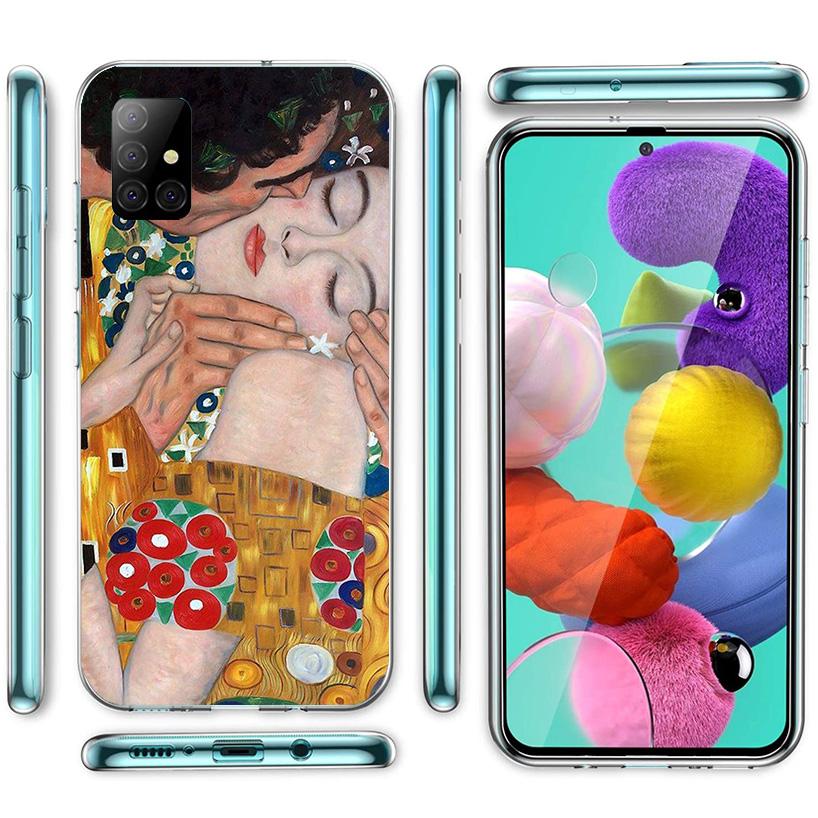 Kiss by Gustav Klimt Desig Phnoe Case for Samsung Galaxy A51 A50S A71 A70 A41 A40 A31 A30 A21S A20S A10S A21S A6 A7 A8 A9 Cover