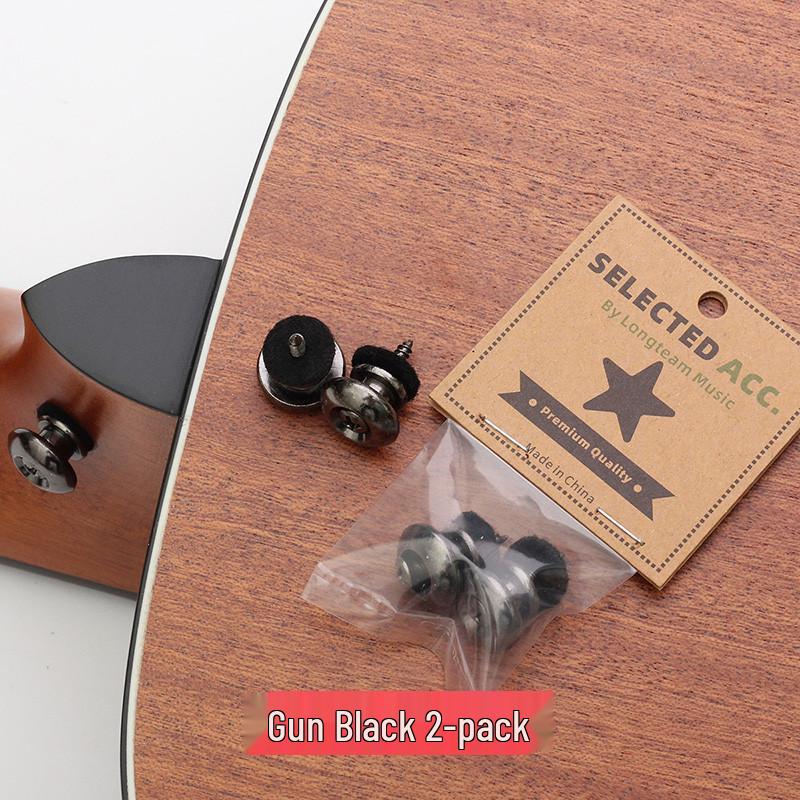 

Black Alloy Guitar Strap Button for Electric, Folk, and Ukulele 2 Piece Set