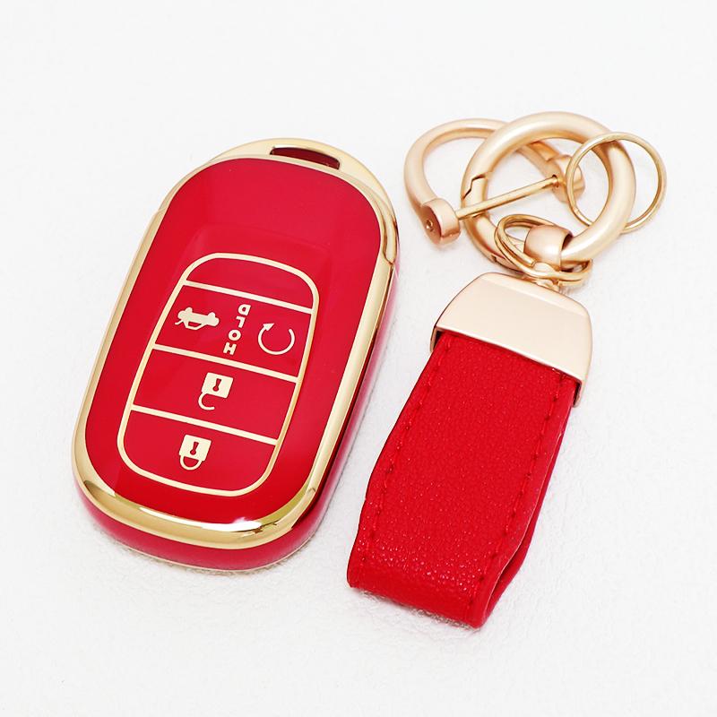 4/5 Buttons Tpu Auto Keyless For Honda Hr-V Cr-V Pilot Accord Civic Sport Si Ex Ex-L Car Key Case Cover Keychain Protector