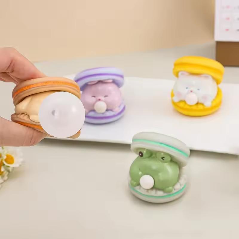 Frog Animal Spit Bubble Burger Stress Relief Pinch Children's Sensory Toy Anti-stress Relief Squishy Toy Funny Vent Squeeze Toy