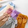 1 Paar Sommer Schleife Baby Mädchen Socken Kleinkind Lange Socke Säugling Kniehoch Baumwolle Netz Spanischer Stil Atmungsaktive Socken Für 0-8 Jahre