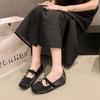 French inner height increase small single shoes women's 2025 new spring and summer square head Mary Jane shoes gentle evening shoes ballet shoes
