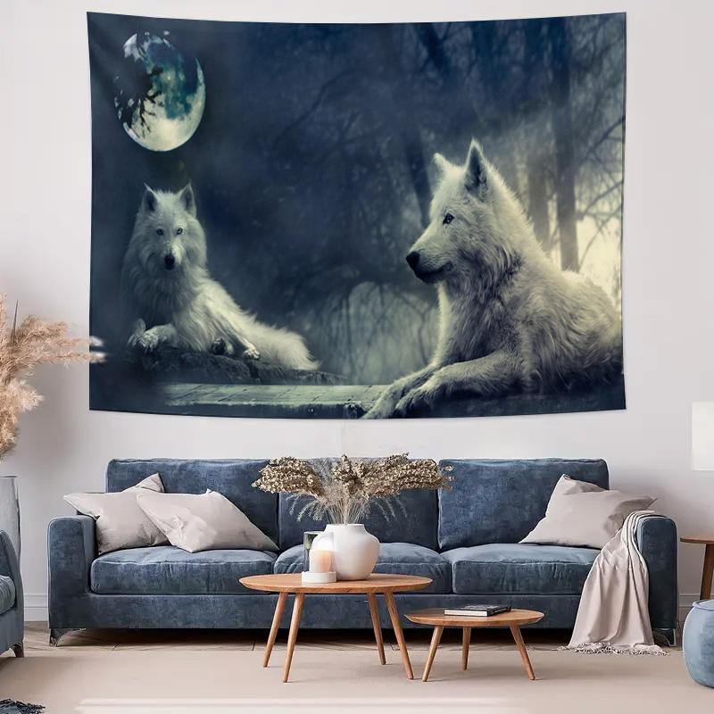 Arctic Wolf Art Tapestry Bedroom Living Room Decor