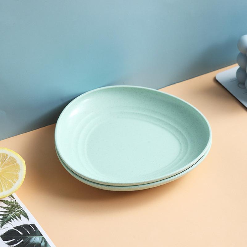 

5 шт./компл., посуда из пшеничной соломы, блюдо с костями, домашнее блюдо с костями, стол, тарелка для сортировки мусора, блюдо для закусок с фруктами, блюдо для торта, десертная тарелка зелёный