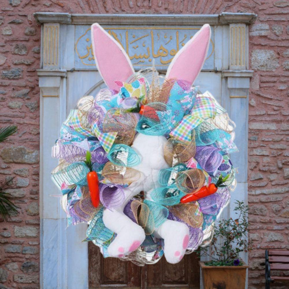 Handmade Easter Bunny Door Hanging Spring Front Door Hanging Garlands  Party Favors