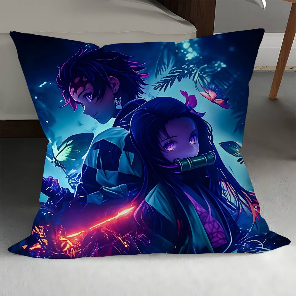 

Anime Demon Slayer Personalized Pillow Cover Kids Bedroom Wild Party Decor Pillowcase Kid Birthday Shower Gift 12x12Inch