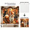 Piece Set High Definition Digital Printed Curtainsautumncolorfulsquirrelwithmapleleavespineconesforeststylehome Decoration Curtain Polyester Washable