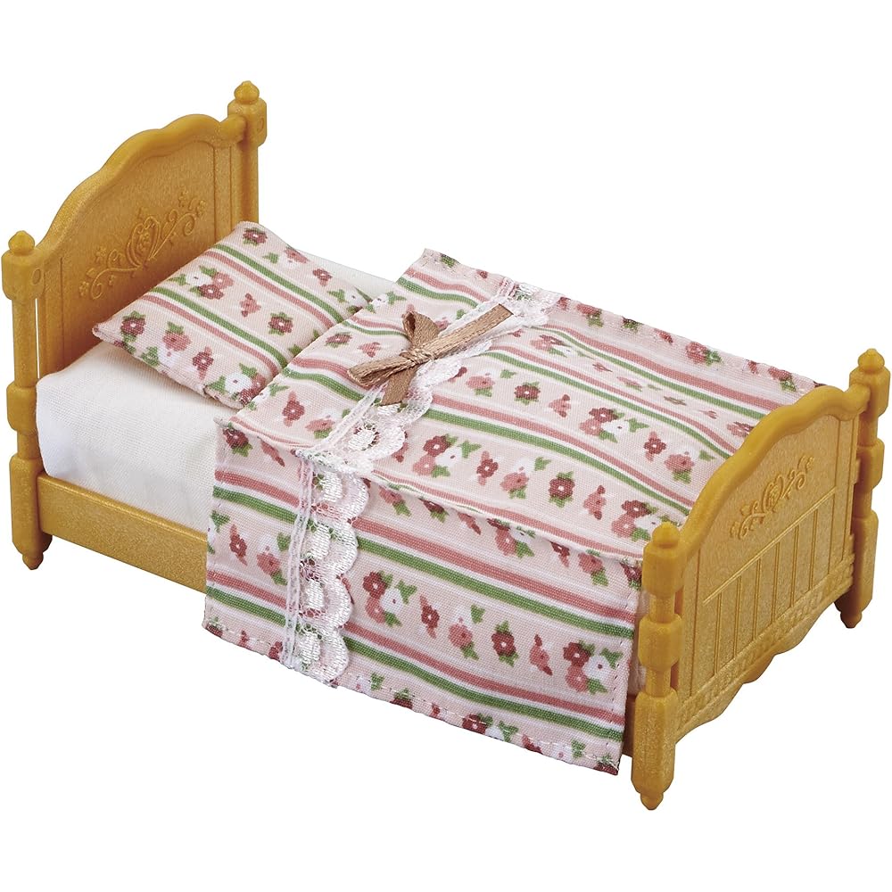 

Sylvanian Families EPOCH Single Bed Furniture ST Mark Certified Toy for Dollhouse Ages 3+
