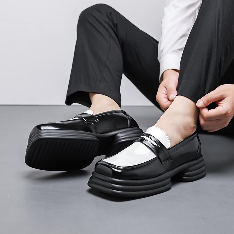 New Fashionable Men Loafers Men Casual Fashionable Big Toe Leather Shoes Men Business Brand Shoes Sizes 38-45 Men Shoes