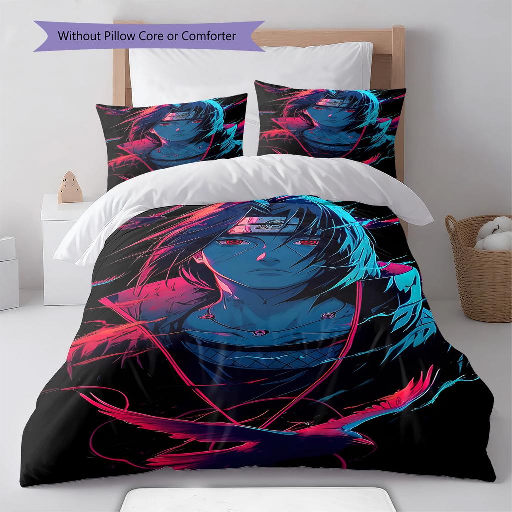 Naruto Laughing Pose Bedding Set Anime Duvet Cover Polyester Soft Bed Linen Set -QJY