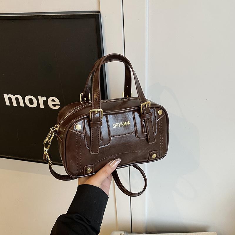 Bowling Bag Women's Handbag Autumn and Winter Large-capacity Bag Crossbody Women's Versatile Commuter Bag Single Shoulder Portable