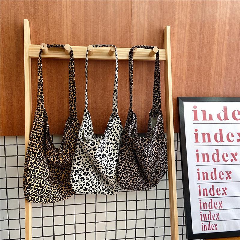 Fashionable Leopard Print Canvas Crossbody Bag - Large Capacity Women's Shoulder Bag