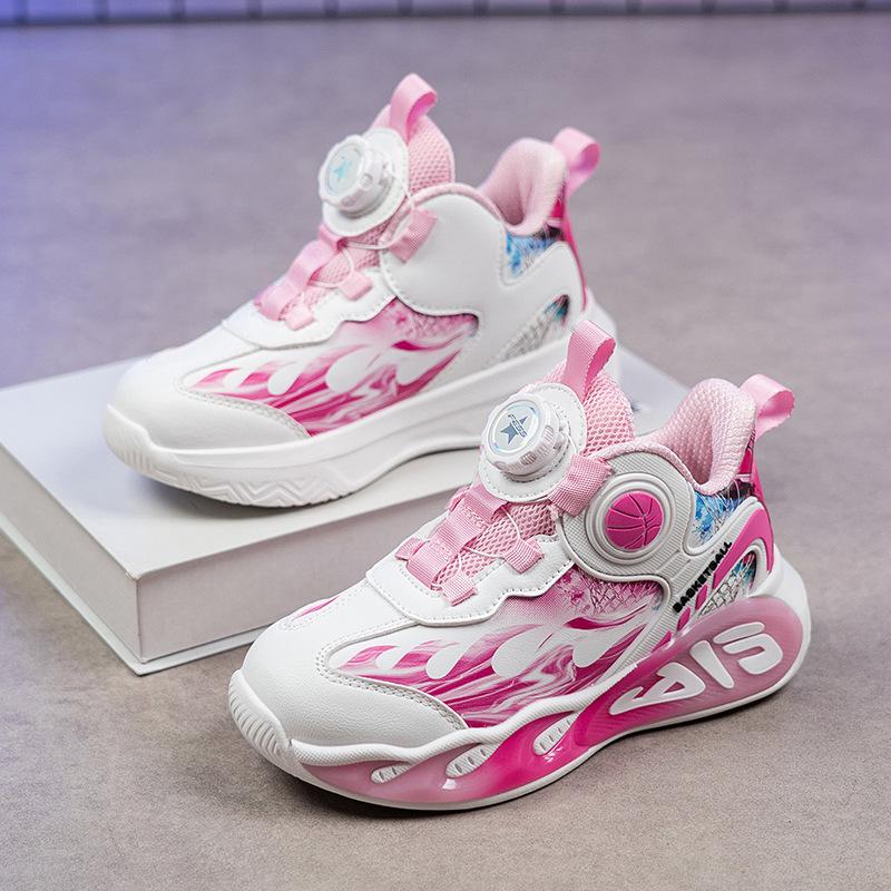 New Waterproof Children's Basketball Shoes - Non-Slip, Wear-Resistant Leather for Boys and Girls