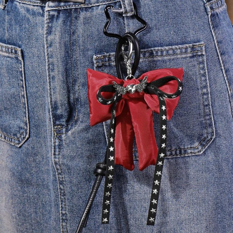 Lovely Heart Wing Keychain Bows Keyring Korean Styles Bag Charm Bag Pendant Ornaments Star Car Keychain Decorations