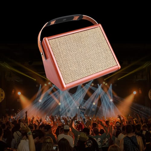 Portable Guitar Acoustic Amplifier Speaker with 2-Band EQ, Reverb, and Chorus Effects, Compatible with BT Devices, for Sound Amplification Production