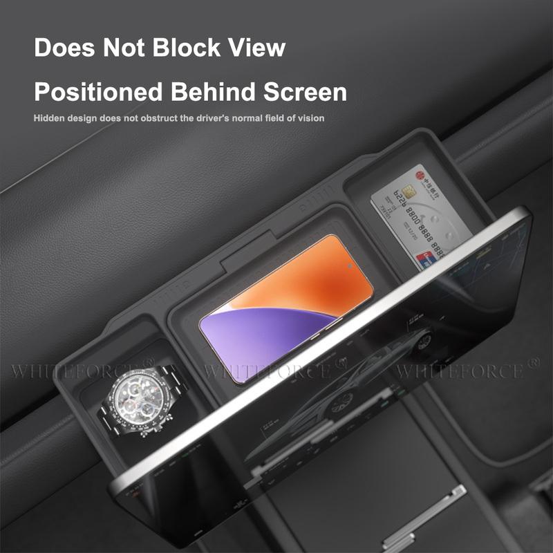 For Tesla Model Y Juniper 2025 Model 3 Highland Car Dashboard Storage Box Central Control Screen Rear Storage Tray Accessories
