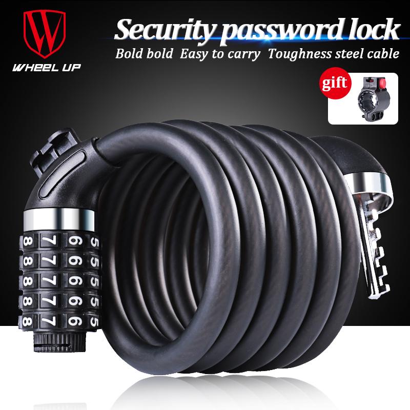 

Bicycle Lock 1.2m 1.8m Road Mountain Bike Black Folding Cable Locks cycle lucchetto bici antivol velo MTB Key Code Bicycle Lock