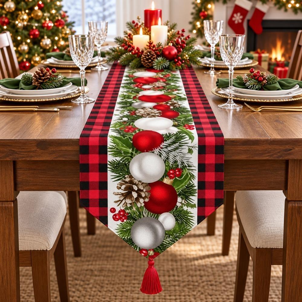 Santa Claus Christmas Table Runner Snowman Merry Christmas Decorations Table Decor  Navidad Gift