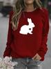 Women's Rabbit Print Round Neck Sweatshirt, 2026 Edition