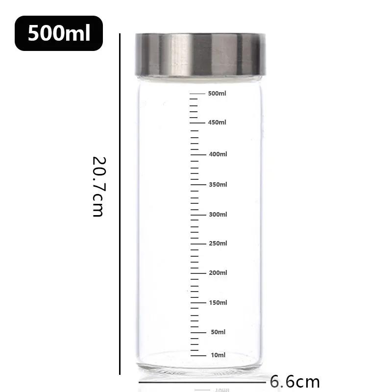 High Borosilicate Glass Bottle Coffee Cup Leak-proof Brewing Wine Bottle with Scale High Temperature Resistance Liquid Container