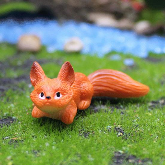 1/3/6Pcs Mini Fox Figurines Resin Miniature Foxes Landscape Fox Figurine Party Favors Garden Home Decor