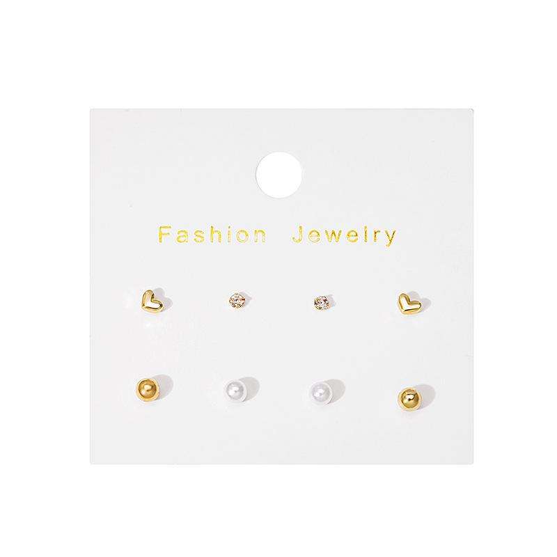 Small And Simple Pearl Stud Earrings Set, Sweet Temperament Mini Rhinestone Pearl Earrings Earrings.