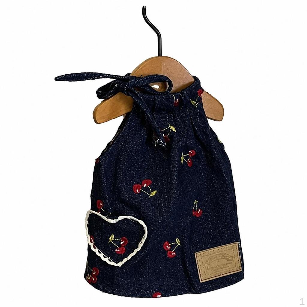 Dog Clothes, Wear, Denim Dress, For Small Dogs, Retro Pattern, Weekend Outing, Spring & Summer