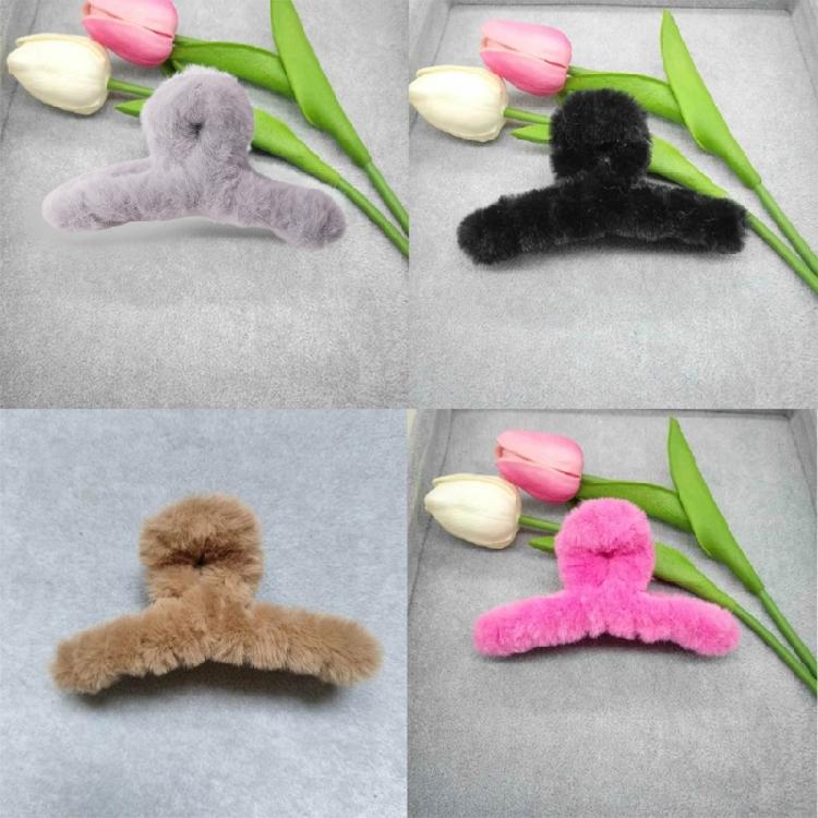 Plush Hair Catchs Hair Barrettes for Thick Hair Furs Hair Claw Clips Jewelry