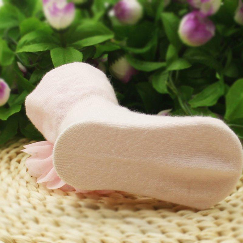 Children Girls Cotton Socks Flowers Anti Slip Ankle Socks Baby Shoes Boot