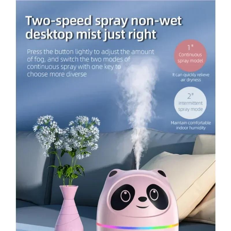 Adorable and Cute Panda USB Chargeable Air Humidifier with Lovely Night Light - Essential Oil Diffuser for Aromatherapy, Lovely