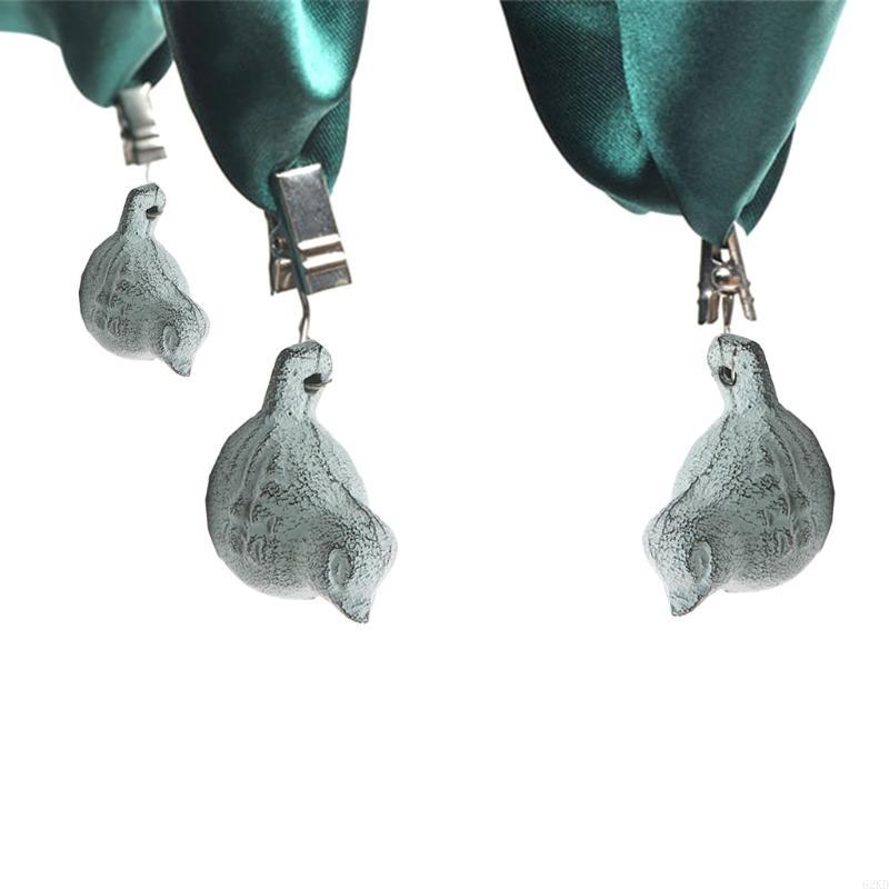 62KD Cast Iron Tablecloth Weights 4 Packs Beautiful Bird Pendants Clips Heavy Duty Tablecloth Clamps for Garden Party Wedding