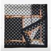Daks Black Dd Chain Pattern Silk Square Scarf Dcsc2f021bk