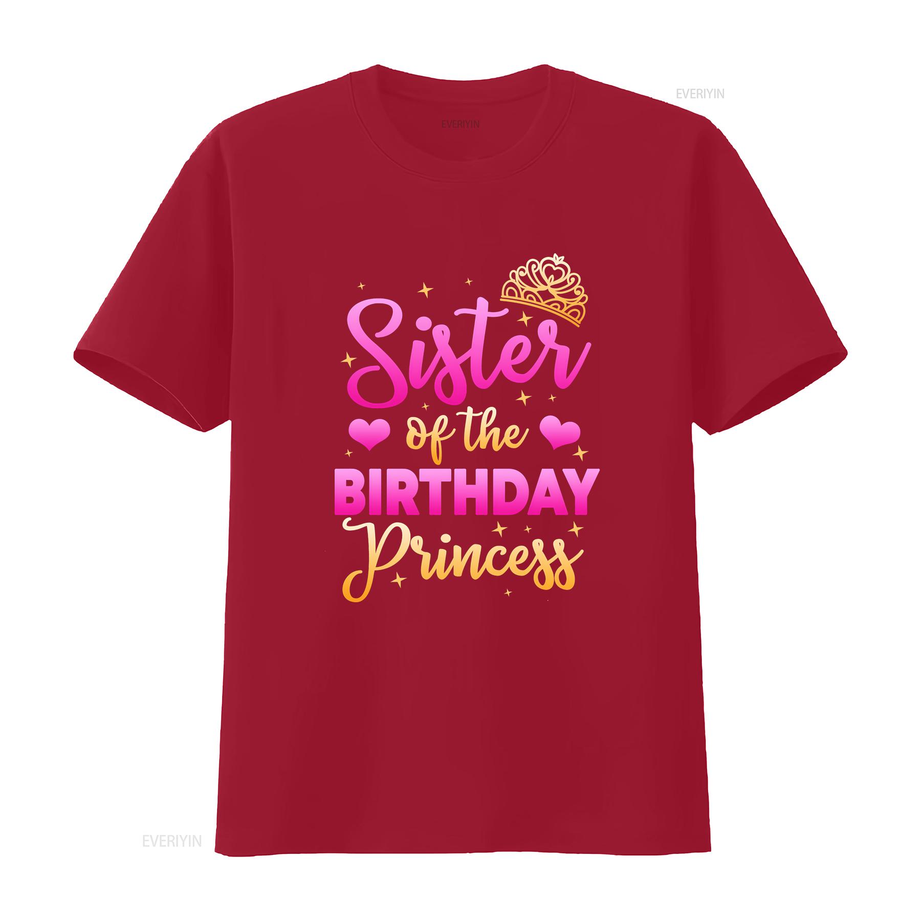 Sister Of The Birthday Princess T Shirt Girl s For Party vintage Washed Versatile Soft Stylish Unisex Top For Everyday Wear S