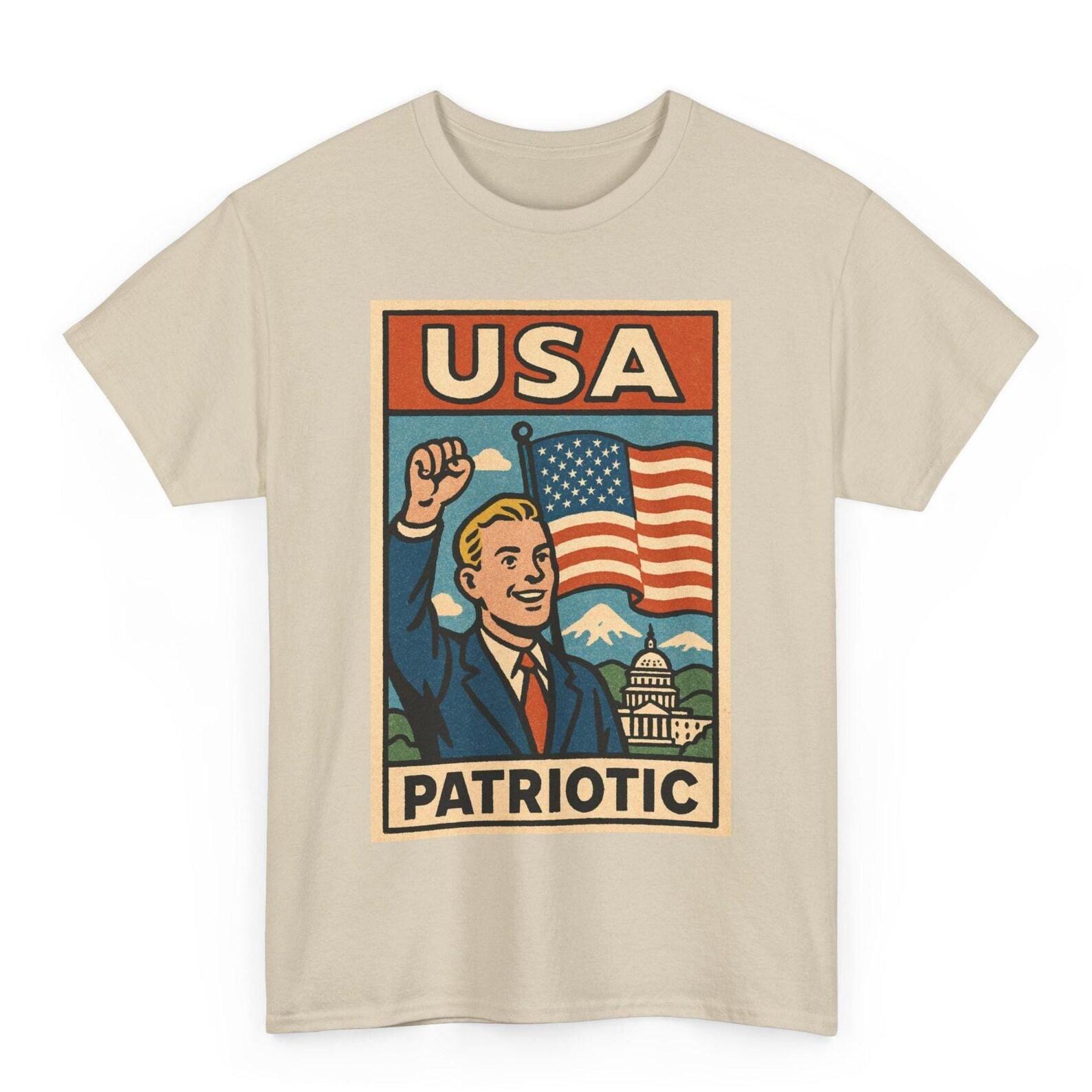 Patriotic USA T-Shirt: Retro Comic American Pride Tee 3XL