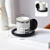 Retro Newspaper European Creative Coffee Cup Saucer Ceramic Afternoon Tea Cup Commercial Milk Cup High End Feeling Small Luxury