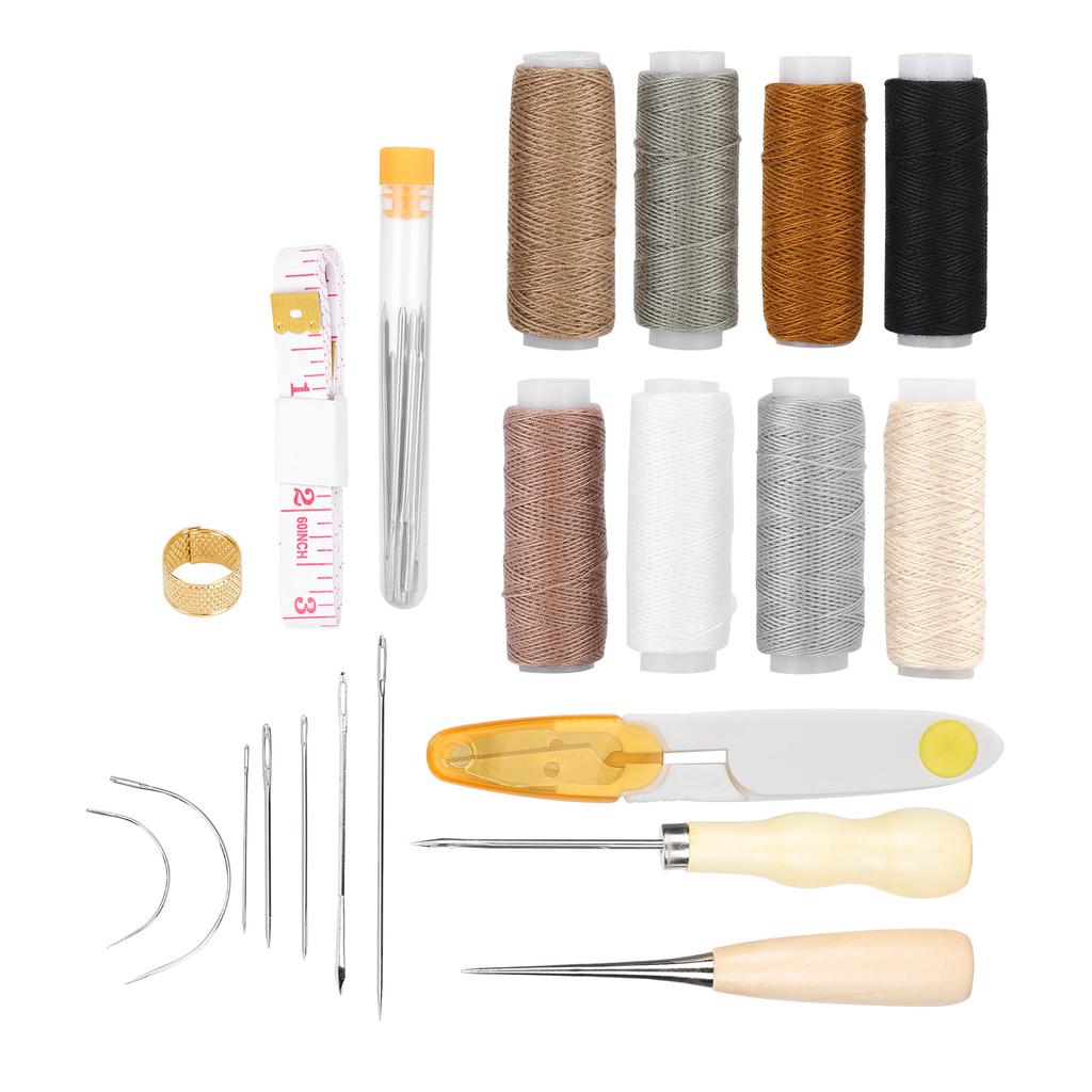 29Pcs Leather Sewing Kit Needles Thread Scissor Repair Tools DIY HandMade Craft Set