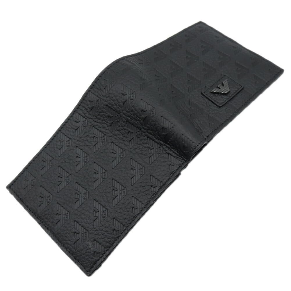 Emporio Armani Bifold Wallet Coin EM001741 AF14774 Black Men's (with Purse) [Used]