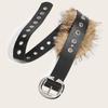 Western Style Punk Style Belt Wide Y2K Waistband Personality Plush Belt  Spicy Girl