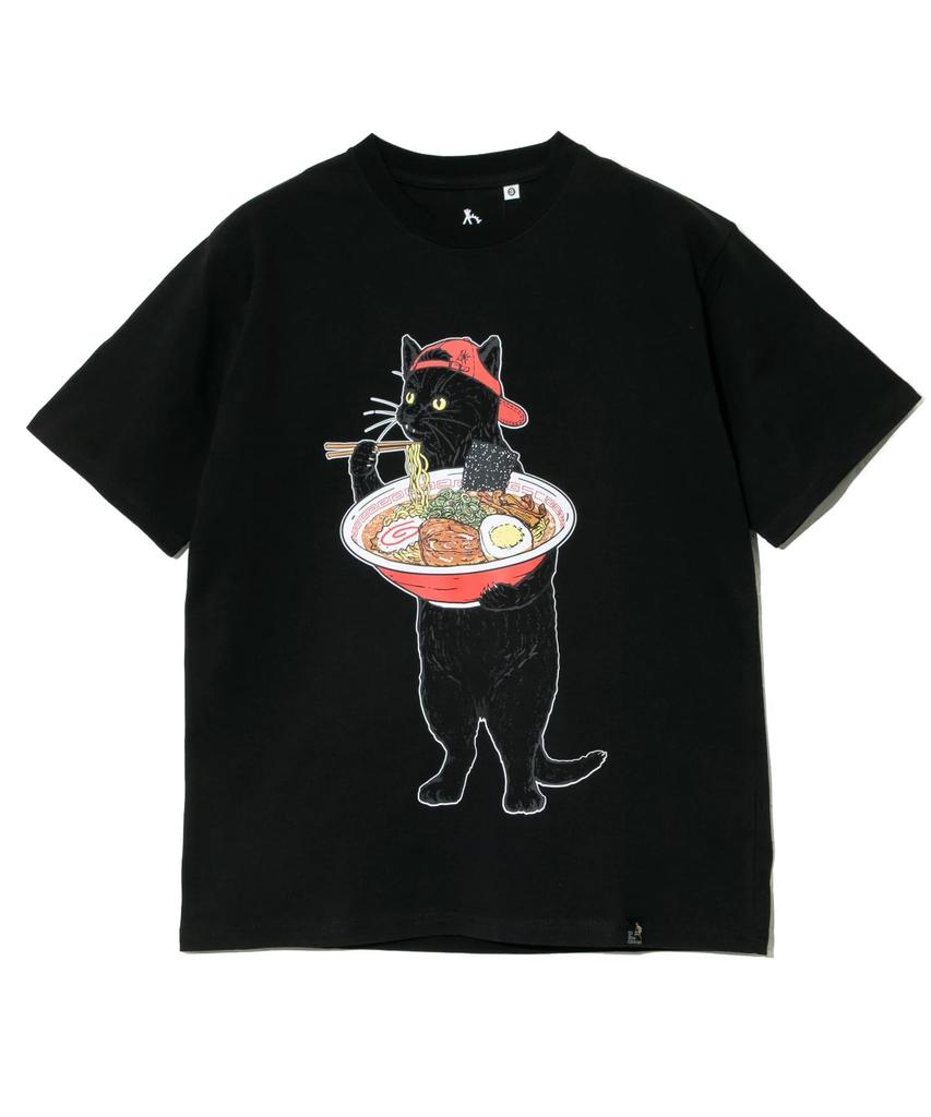 go slow caravan 341914USA/C Chinese Noodle Cat Tee Black L