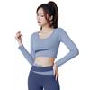 Långärmade yogaskjortor Sport Top Fitness Yoga Toppar Gym Top Sportkläder för kvinnor Gym Tops Body Shaper Running Tee Shirts