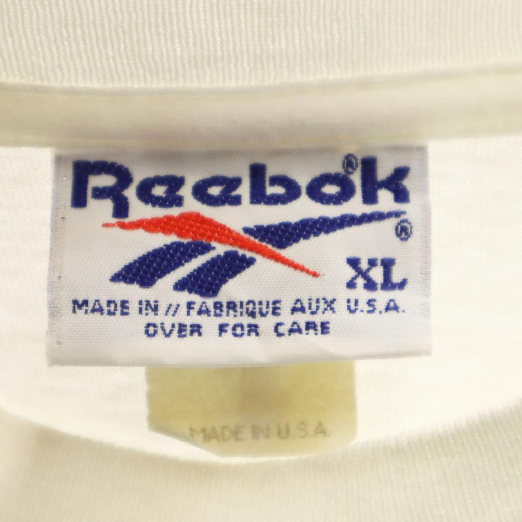Reebok 90s Made In USA Old DUKE College Short Sleeve T-shirt XL White Men's Used