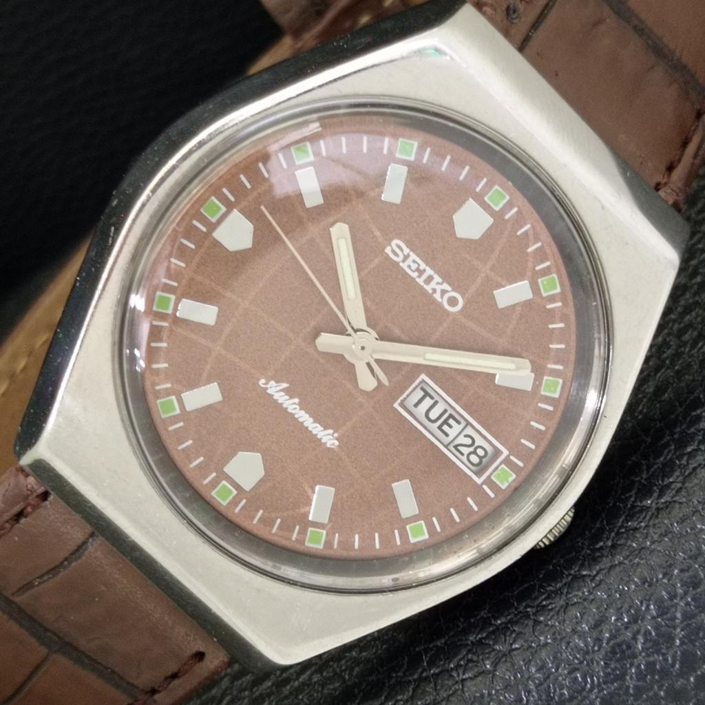 

SEIKO AUTOMATIC 6309A VINTAGE JAPAN MENS BROWN COLOR DIAL WATCH a701649-5 R206c-a701649