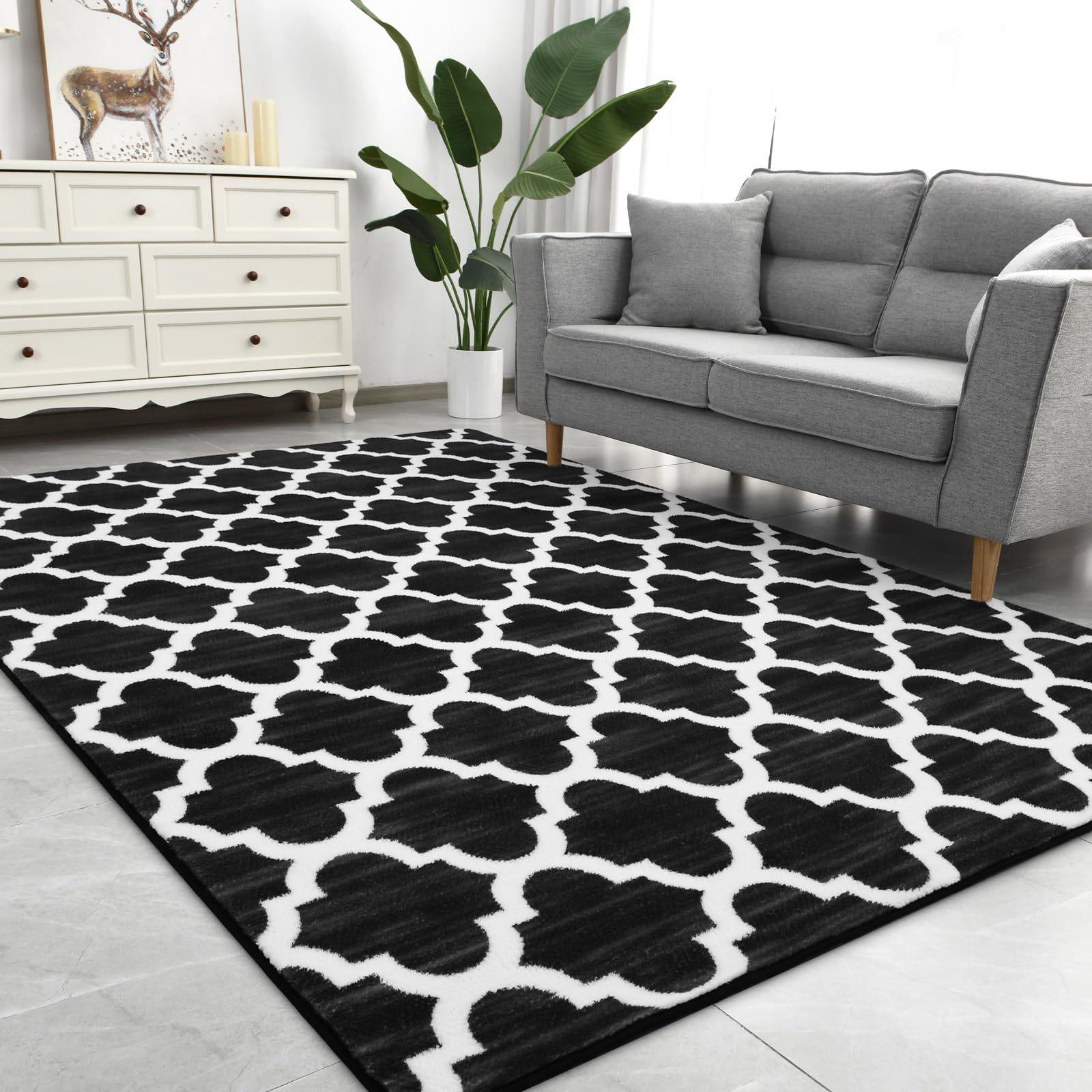 Customizable Anti-Slip Flannel Living Room Carpet for Bedroom & Sofa 60×90 cm