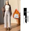 Pantaloni Harem Skinny da Donna a Vita Alta in Lana, con Velluto Interno, Ispessiti, Corti 8/9, Pantaloni Versatili per Completo Autunno/Inverno.
