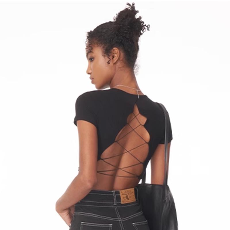 European American Crop Tops: Short Sleeve, Navel-Baring, for Yoga & Running with Pocket & Chest Pads