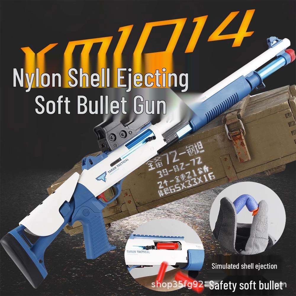UDL XM1014 Shell Ejecting Pump-Action Toy Shotgun for Kids 6 Shells 20 Soft Bullets синий/белый