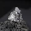 Retro Thai Auspicious Elephant God Ring Men's Live Large Size Ring Men's Ring Single Ring Jewelry