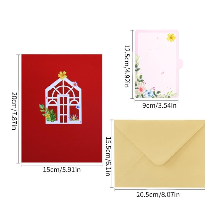 Stylish 3D Popup Paper Card Bright 3D Flower House Popup Card Elegant Moving Gift for Friend and Family