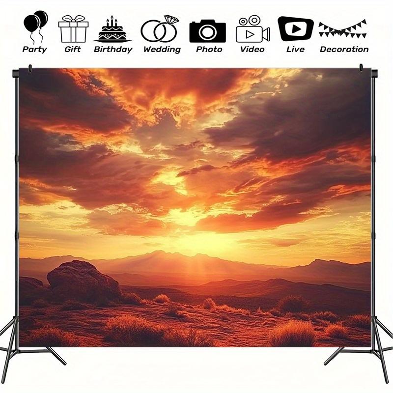 Westlicher Sonnenuntergang und Wüstenlandschaft Fotografie Hintergrundtuch geeignet für Indoor- und Outdoor-Partybanner